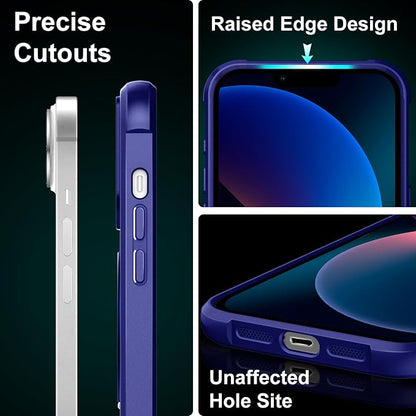 360° Magnetic Swivel Ring for iPhone 13 case, Built-in Metal Stand and Ring Holder, Magsafe Compatible, Military Grade Protection, Shock Resistant - Blue