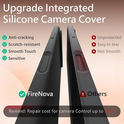 FireNova Magnetic for iPhone Air Case, Compatible with MagSafe, [Integrated Silicone Camera Control Button] [Camera Protection] Microfiber Lining Phone Case for iPhone 17 Air, 6.5", Space Gray
