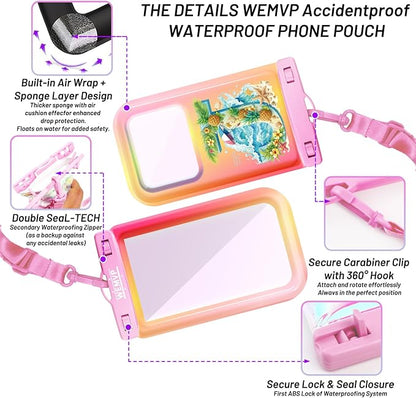 Personalized Initial Waterproof Phone Pouch Case - IPX8 Cellphone Dry Bag with Lanyard for iPhone 16/15/14/13/12 Pro Max (6.1–6.9"), Beach & Cruise Ship Essentials with Monogrammed Design (Pink, J)