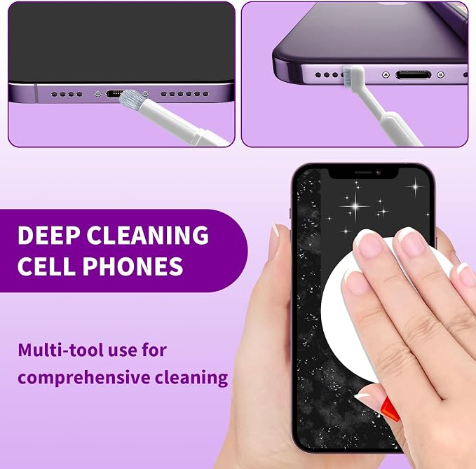 20-in-1 Cleaning Kit for Airpod Earbud Laptop Keyboard, Electronic Penlar Cleaning Kit Compatible with Computer PC Cell Phone, Charging Port
