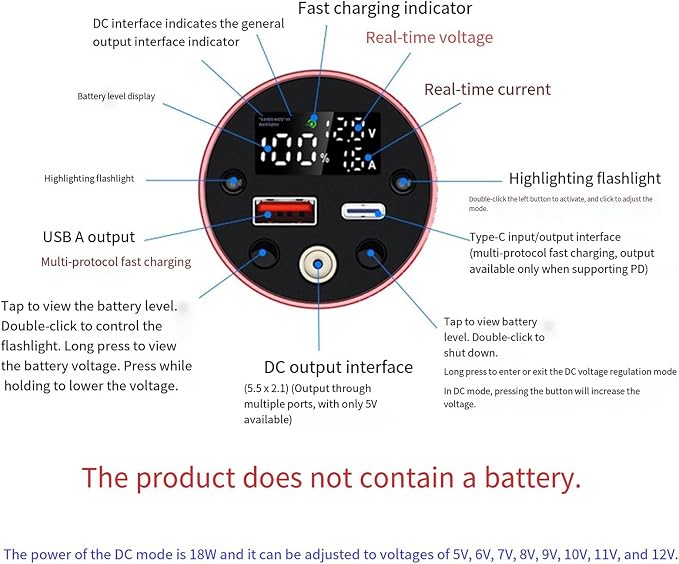 Mjaie Lightweight Aluminum Powerbank Shell Impacts 46950 Battery Case Easy Replacement for Outdoor Activities Aluminum Alloy Case