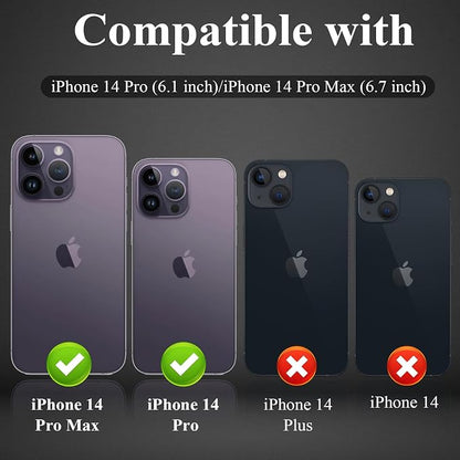 YWXTW Designed for iPhone 14 Pro Max Camera Lens Protector, for iPhone 14 Pro Camera Lens Protector, Individual Metal Anti Scratch HD Clear Case Friendly Tempered Glass Camera Cover, 1 Set (Silver)