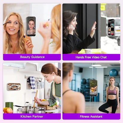 QxbBox Silicone Suction Cup Phone Case Mount, Hands-Free Strong Grip Holder for Selfies and Videos, Silicon Adhesive Phone Stand Sticky with Higher Suction Power for Cell Phone Light Pink