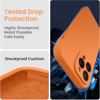 FireNova Designed for iPhone 13 Pro Max Case, Silicone [Camera Protection] Phone Case, Soft Anti-Scratch Microfiber Lining Inside, 6.7 inch, Kumquat