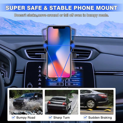 Karltys Car Phone Holder for Honda CR-V 2017-2022 Accessories, Air Vent CRV Cell Phone Holder Mount, Never Blocking Hands Free Thick Case Friendly Mobile Stand for 4-7 Inch Phones