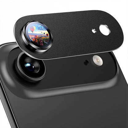 Uyiton Compatible with iPhone Air Camera Lens Protector - [Not Easy to Break][Strong Adsorption][Case-Friendly] Metal Tempered Glass Rear Camera Screen Cover - Space Black