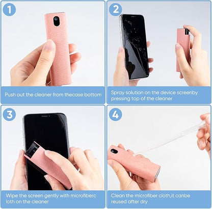 6 Pack Screen Cleaner kit 2-in-1 Touchscreen Mist Cleaner Screen Cleaner Spray and Wipe with Microfiber Cloth Car Screen Cleaner for Phone, Computer, Laptop, Monitor and More,Car Accessories