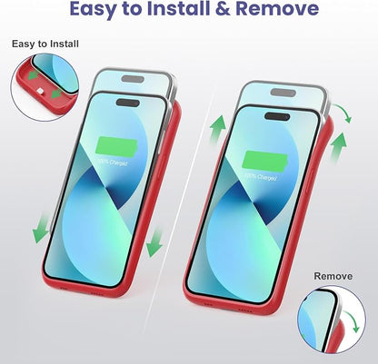 Feob Battery Charging Case for iPhone 12Pro Max/13Pro Max/14Pro Max/14 Plus (6.7 Inch), Powerful 8600mAh Portable Rechargeable Charger for iPhone 14ProMax/14Plus/13Promax/12Promax Battery Case-Red
