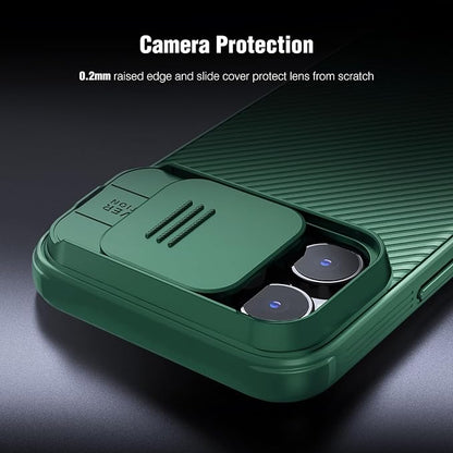 Nillkin for iPhone 16 Pro Max Case with Slide Camera Cover, [Full Camera Protection][Anti-Scratch] Military-Grade Protection, Anti-Fingerprint, Slim Phone Case for iPhone 16 Pro Max 6.9'' Green