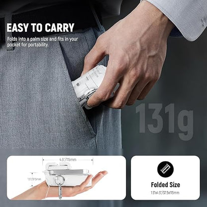 NEEWER Selfie Stick with Detachable Bluetooth Remote Shutter, Lightweight Foldable Travel Tripod for iPhone for YouTube/TikTok Vlogs Live Streaming Photography, White, P15