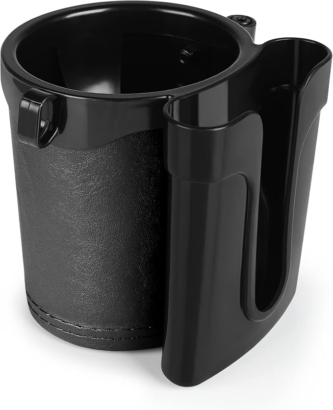 Accmor 3-in-1 Bike Cup Holder with Cell Phone Keys Holder, Bike Water Bottle Holders, Universal Bar Drink Cup Can Holder for Bicycles, Motorcycles, Scooters, Black, 2 Pack