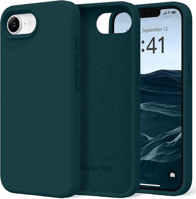 Magnetic for iPhone 17e/iPhone 16e Case, Compatible with MagSafe, [Soft Anti-Scratch Microfiber Lining] Slim Silicone Shockproof Protective Phone Case for iPhone 17e/16e 6.1", Deep Blue