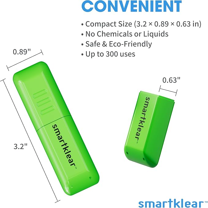 SmartKlear Smart Phone Screen Cleaner - Compatible with iPhones, Androids, and More - Cleaner with Carbon Microfiber Tech-Lime Green-1 Count (Pack of 1)