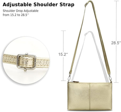 befen Genuine Leather Wristlet Clutch Wallet Purses Small Crossbody Bags for Women with RFID Blocking Card Slots
