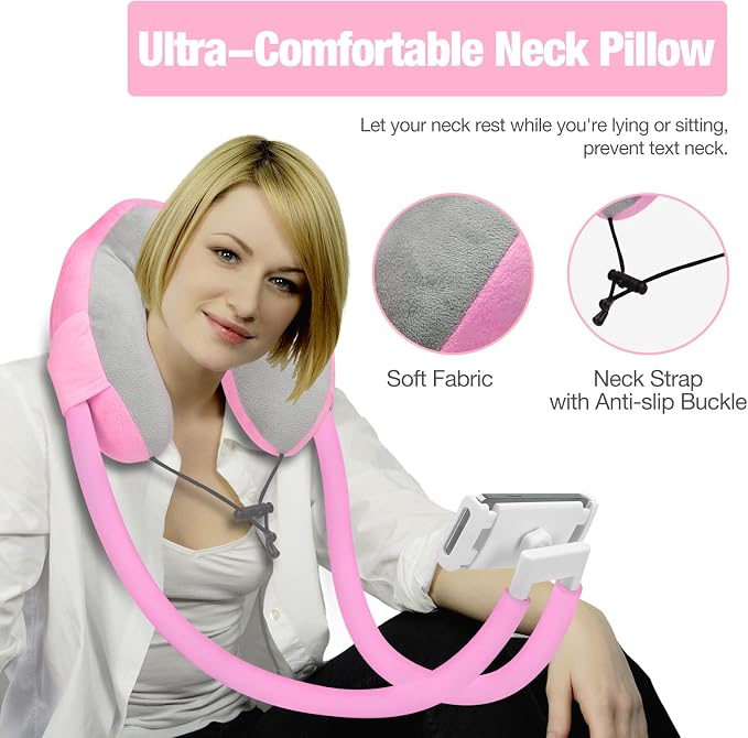 MoKo Neck Phone Holder, Lazy Gooseneck Phone Pillow Holder Bracket, 360° Rotate Phone Tablet Stand for 4"-11" Device, fits iPhone 17/17 Air/17 Pro/17 Pro Max, iPhone 16/Pro/Pro Max/Plus, iPhone 15/Pro