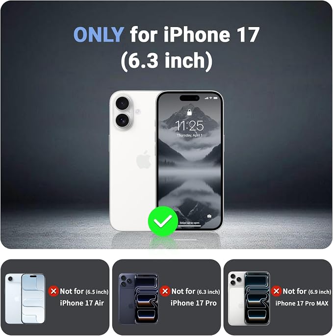 jaroco Magnetic for iPhone 17 Case, [Compatible with MagSafe][Military Grade Drop Protection][Heavy Duty Protection][Non-Slip][Shockproof] 2-Layer Durable Bumper Phone Case 6.3''-Gray