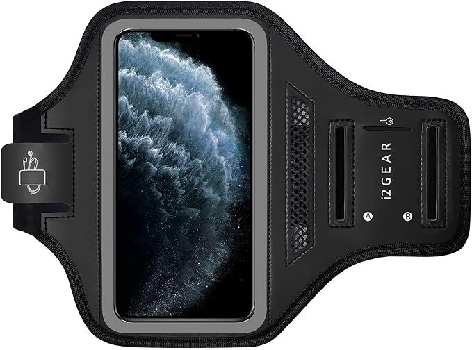 Cell Phone Armband Case for iPhone 15, 14, Pro with Adjustable Band & Key Holder for Running, Exercise and Recreation