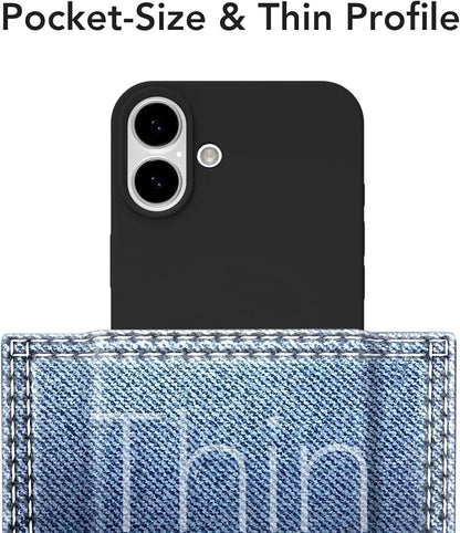 for iPhone 17 Case Silicone Compatible with Magsafe Case, Ultra Slim Thin Magnetic Phone Cases Mag Safe, Cute Soft Rubber Gel TPU Matte Plain Wireless Charging Cover for Women, Black