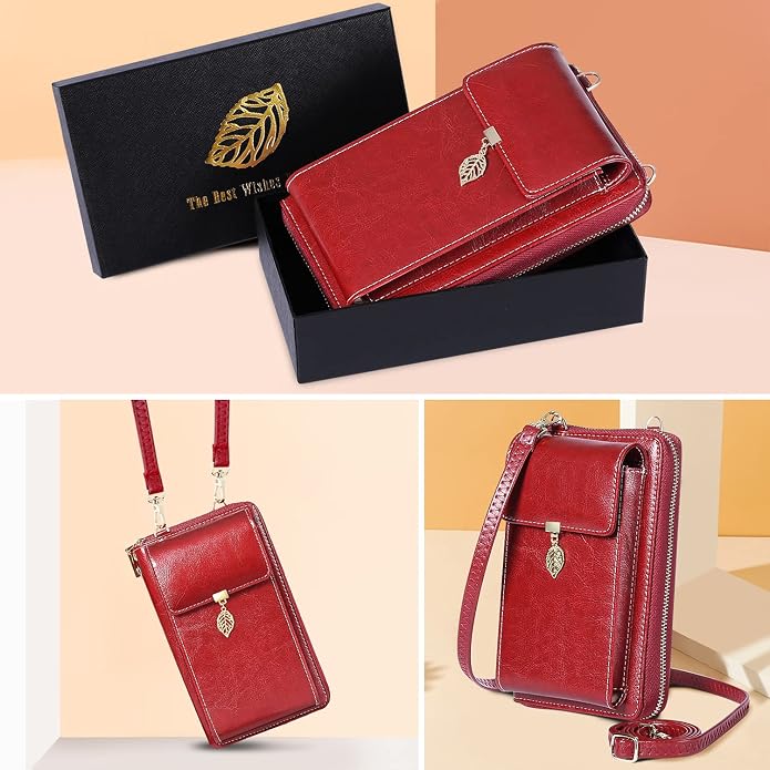 HUANLANG Small Crossbody Phone Bags for Women Leather Cell Phone Purse Wallet | Small, Cell Phone