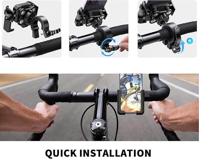 RESPECTED BRO Motorcycle-Phone-Mount & Bike Phone Holder - Durable Phone Holder for Bike and Motorcycle, Bicycle Phone Mount, Fits All Smartphones (Black)