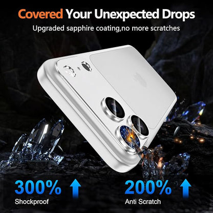for iPhone 17 Pro Camera Lens Protector, [Military Grade Shatterproof] [Strong Adsorption] [Case Friendly] Full Coverage Metal Aluminum Alloy 9H Tempered Glass Camera Screen Cover, Color