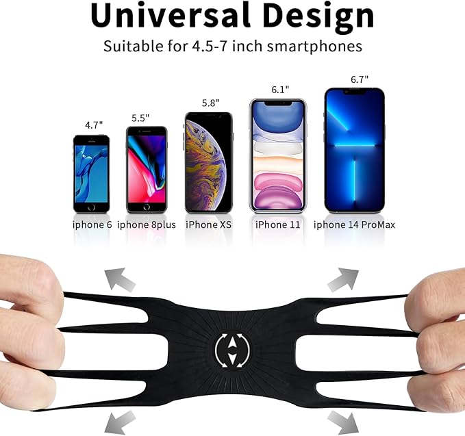 3in1 Running Sports Armband+Wristband+Bicycle Phone Holder,360° Rotation & Detachable Compatible with 4.5-7" Cellphone for iPhone 17/16/15/Pro/ProMax/14/13/mini/Pro Max/XS/XR