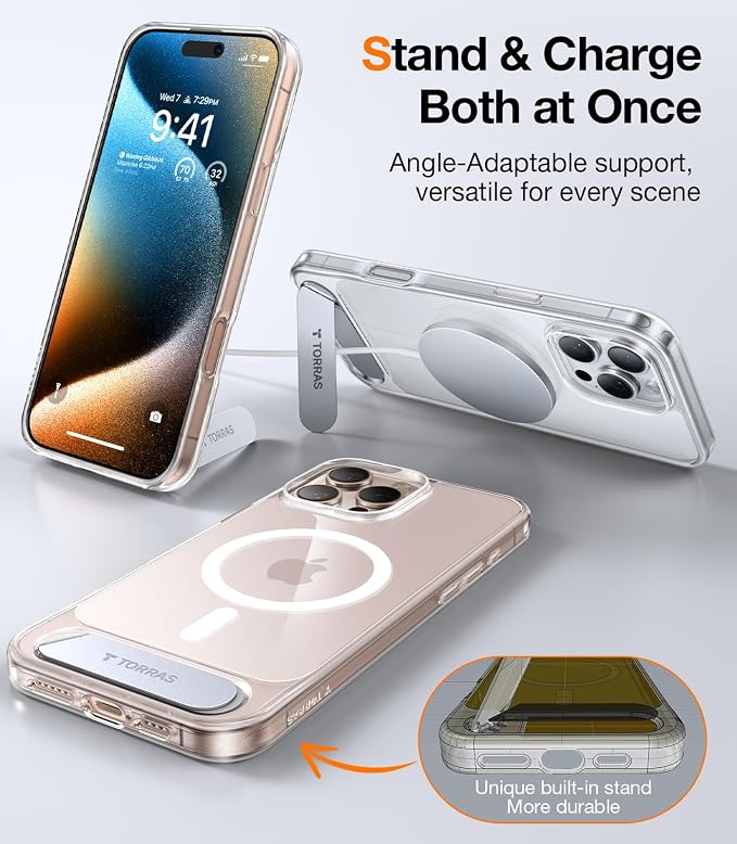 TORRAS Ostand 10,000mAh QI2 Magnetic Battery Pack with Stand & Magnetic Case — Buy Together to Save 15%