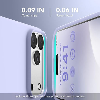GONEZ Magnetic for iPhone 17 Pro Case, Compatible with MagSafe, [Screen Protector + Camera Lens Protector], Liquid Silicone Anti-Scratch Shockproof Protective Phone Case 6.3 inch, Lilac