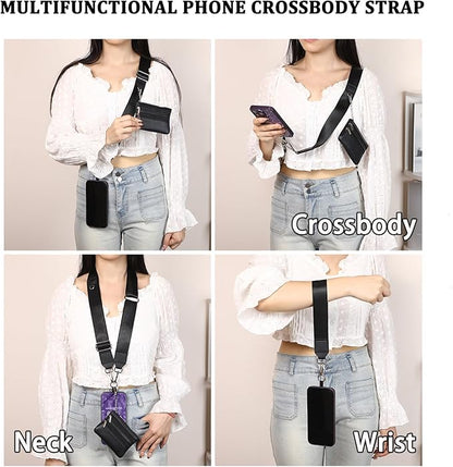 Crossbody Body Phone Holder for Women, New Phone Strap with Zippered Pouch, Adjustable Crossbody Strap