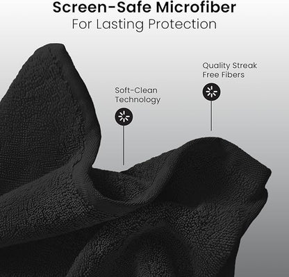 EVEO Electronic Wipes Screen Cleaner - Screen Wipes TV Screen Cleaner Wipes, Computer Screen Wipes, Laptop Screen Cleaner, ipad & Monitor Cleaner, Screen Cleaning Wipes - [90 Wipes + Microfiber Cloth]