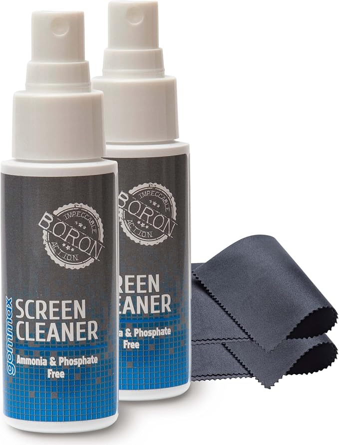 Screen Cleaner Spray Bottle with Microfiber Cloth for Electronical Devices, Ideal for Laptops, Computers, Tv Screens, Phone Screens, Tablets, Camera Lenses, E-Readers (2 x 1.70 Ounces)