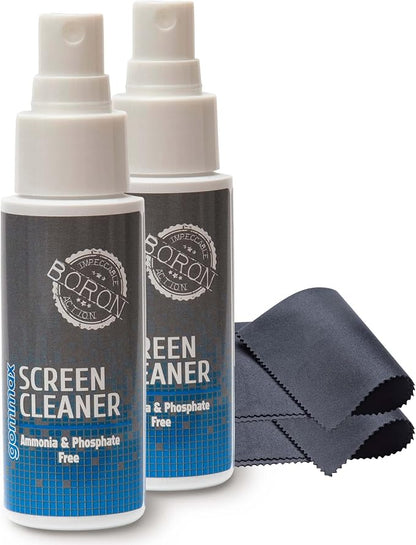 Screen Cleaner Spray Bottle with Microfiber Cloth for Electronical Devices, Ideal for Laptops, Computers, Tv Screens, Phone Screens, Tablets, Camera Lenses, E-Readers (2 x 1.70 Ounces)