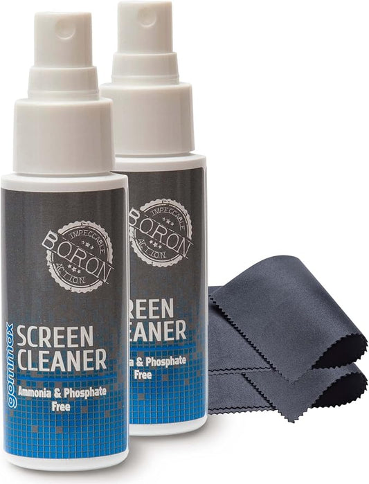 Screen Cleaner Spray Bottle with Microfiber Cloth for Electronical Devices, Ideal for Laptops, Computers, Tv Screens, Phone Screens, Tablets, Camera Lenses, E-Readers (2 x 1.70 Ounces)