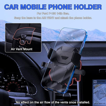 Karltys Car Phone Holder Mount for Ford F150 2021 2022-2025 2026, Dash Air Vent Cell Phone Holder Mount for 2025 F-150, Hands Free Phone Cradle Stand for All iPhone Android Smartphones