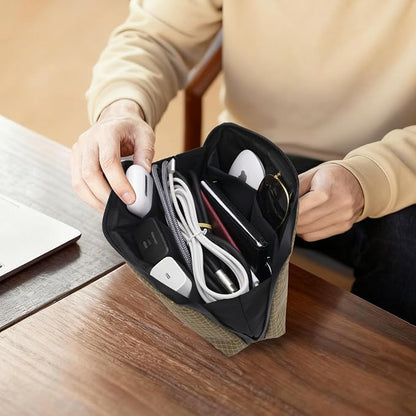 SIMTOP Cord Organizer Travel Small Tech Bag Pouch Case for Cords, Charger, Hard Drive, Power Bank – Water-Resistant Electronics Organizer, Small Portable Gadget Case for Travel