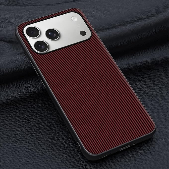 Thin Case for iPhone 17/17 Pro/17 Air/17 Pro Max, Slim Carbon Fiber Texture Leather Cover Lightweight Shockproof Anti-Fingerprint Shell,17pro,Green