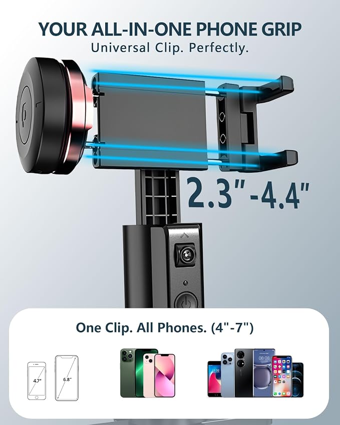 Auto-Tracking Phone Tripod, 360° Rotation Auto Face Tracking Tripod with Gesture & Remote Control, Cell Phone Tripod Stand for Recording, Universal 1/4-Inch Mount for Tripods/Selfie Sticks