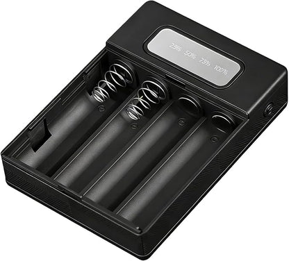 Battery Holder Case for Phone Electronics Fast Charging Portable Charging Power Shell 18650 Battery Box Case Shell ABS Enclosure Black