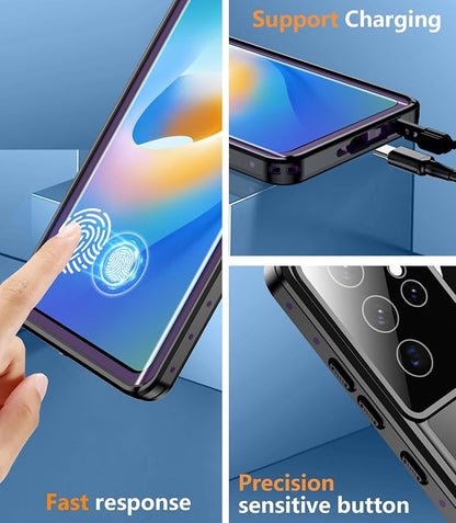 Temdan for Samsung Galaxy S21 Ultra Case Waterproof with Built-in Screen Protector 360 Full Body Underwater Case Shockproof Dustproof for Galaxy S21 Ultra Phone Case 5G 6.8 Inch Purple