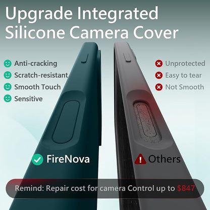 FireNova Magnetic for iPhone 17 Pro Case, Compatible with MagSafe, [Integrated Silicone Camera Control Button] [Camera Protection] Anti-Scratch Microfiber Lining Phone Case, 6.3", Teal
