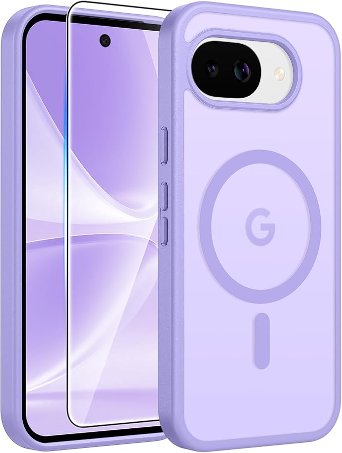 FNTCASE for Google Pixel 10a Case: [Compatible with Magsafe] Translucent Matte Cases with [Screen Protector] Military Grade Shockproof Protective Magnetic Phone Cover for Pixel 10A - Light Purple