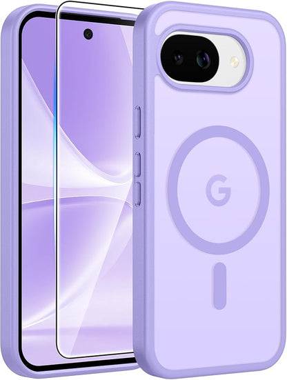 FNTCASE for Google Pixel 10a Case: [Compatible with Magsafe] Translucent Matte Cases with [Screen Protector] Military Grade Shockproof Protective Magnetic Phone Cover for Pixel 10A - Light Purple