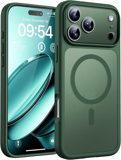 TOCOL for iPhone 17 Pro Max Case, Compatible with Magsafe Charger, Full Camera Protection, Translucent Matte for iPhone 17 Pro Max Phone Case 6.9 inch (Alpine Green)