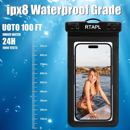 2-in-1 Floating Waterproof Phone Pouch & Detachable Armband, IPX8 Certified Dry Bag with Lanyard, Universal Protector for iPhone 17-11 Pro Max Plus Air & Galaxy S25/S24. Blue