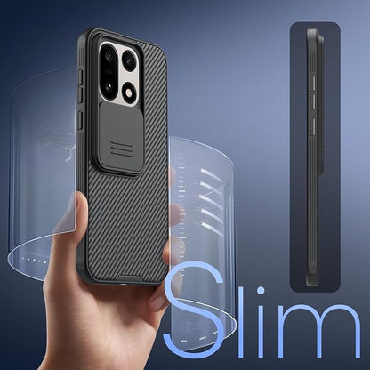 Nillkin for OnePlus 15 Case with Slide Camera Cover, Full Camera Protection, Thin Slim Fit, Shockproof Protective, Camera Lens Protector, Phone Case for OnePlus 15 5G - Black