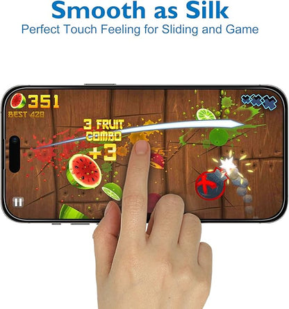 Mothca 2 Pack Matte Glass Screen Protector for iPhone 14 Pro [6.1 inch] with 2 Pack Camera Lens Protector, Anti-Glare & Anti-Fingerprint Tempered Glass Film, Case Friendly Bubble Free Smooth as Silk