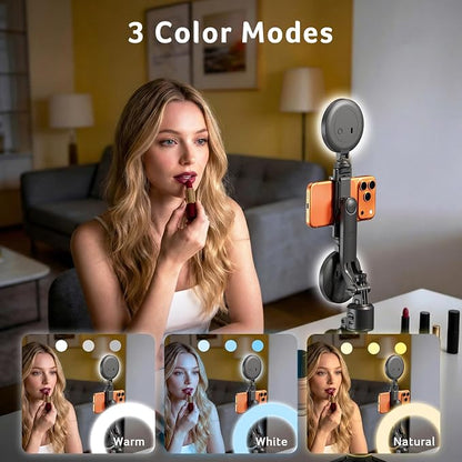 Acer Gadget Auto Face Tracking Tripod for iPhone – Gesture Control Detachable Mini Ring Light 64" 360 Degree AI Tracking Phone Tripod for Vlogging YouTube TikTok Video Recording