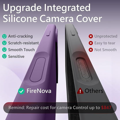 FireNova Magnetic for iPhone 17 Pro Max Case, Compatible with MagSafe, [Integrated Silicone Camera Control Button] [Camera Protection] Anti-Scratch Microfiber Lining Phone Case, 6.9", Light Purple