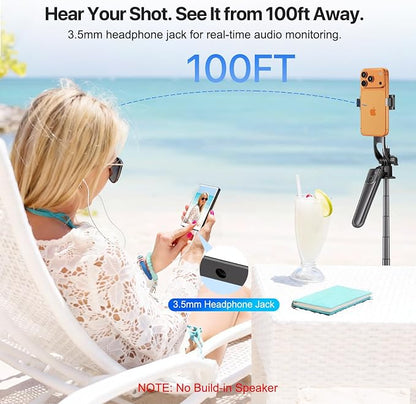 5" Touch Back Camera Monitor iPhone 17, Magnetic Selfie Monitor Screen iPhone, Wireless Screen Mirroring, Back Camera Selfie Monitor with Headphone Jack,2600mAh for Vlog,Snaplylens for iPhone,Android