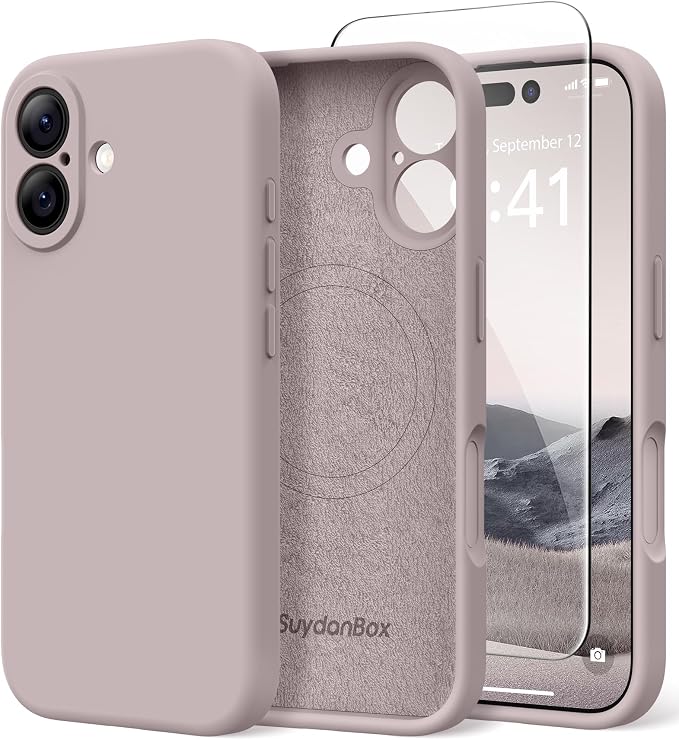 Magnetic for iPhone 17 Case, Compatible with MagSafe, [Full Camera Protection][Screen Protector] Silicone Shockproof Protective Phone Case for iPhone 17 6.3", Hazel